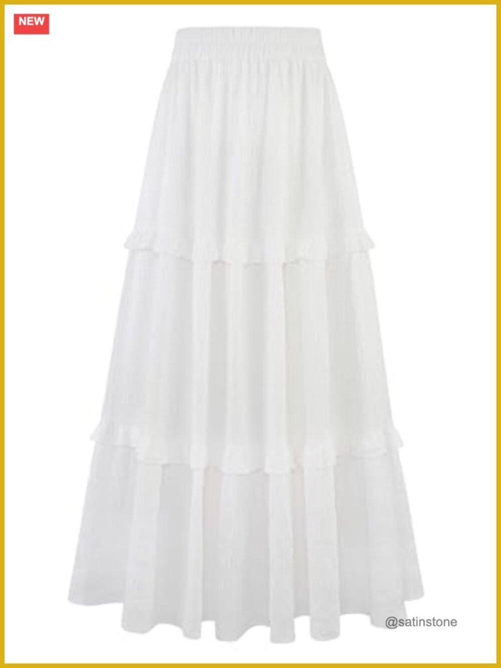 Women's Maxi Skirt High Waisted A-Line Tiered Ruffle Flowy with Pockets